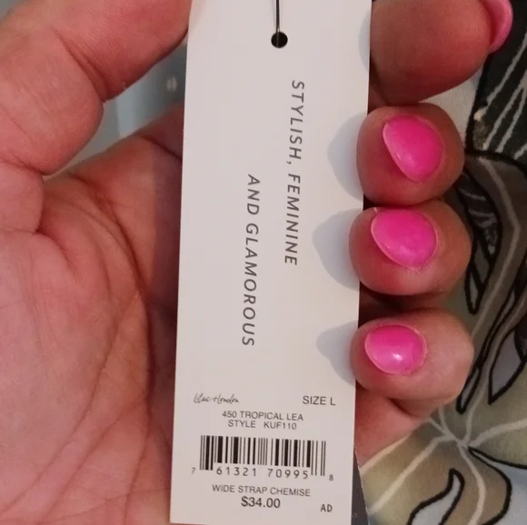 Womens wide strap tropical chemise. - Picture 4 of 5